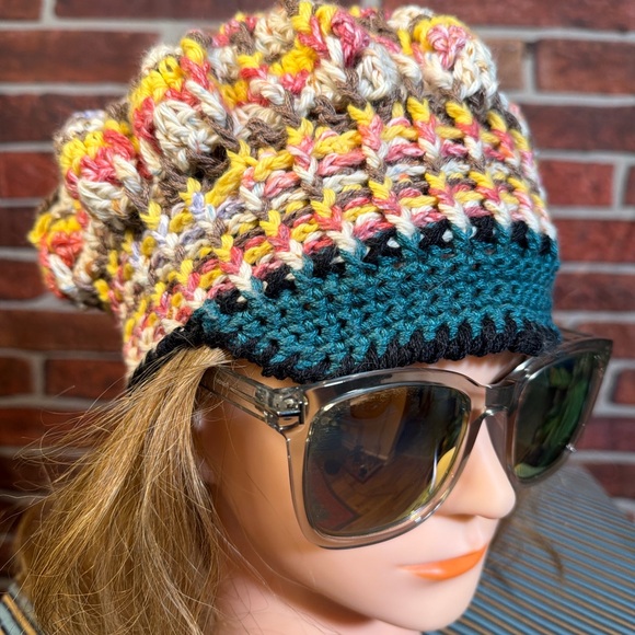 ? Left Hook Artisan™️ City Tulips Crocheted Newsboy Hat — Multicolor — OS main image 2